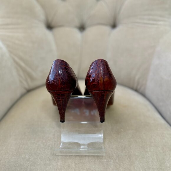 VTG Auth GUCCI Italy Genuine Crocodile Iconic Interlocking GG Classic Pump - Picture 5 of 7